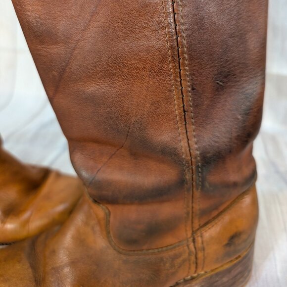 Vintage Double H Boots Brown Leather Campus Style Women - Picture 14 of 16